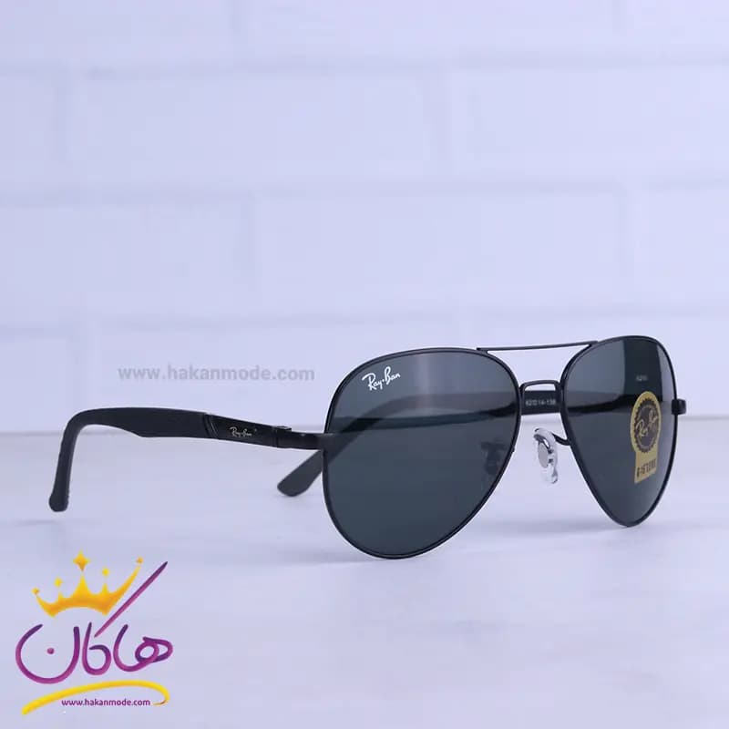 عینک آفتابی ری بن مردانه فلزی مشکی خلبانی RB 5118/1 — تصویر ۴