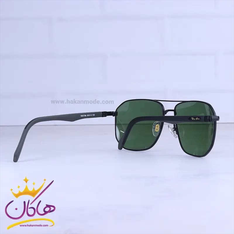 عینک آفتابی ری بن مردانه مشکی شیشه سبز RB 5708/2 — تصویر ۳