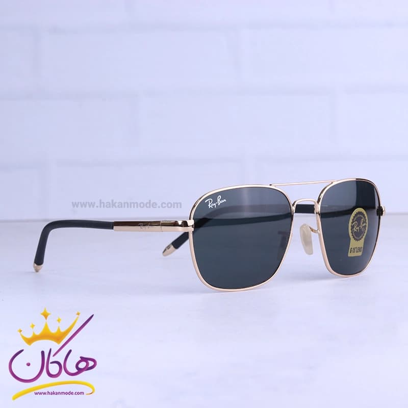 عینک آفتابی ری بن مردانه فریم فلزی طلایی RB 3529/2 — تصویر ۴