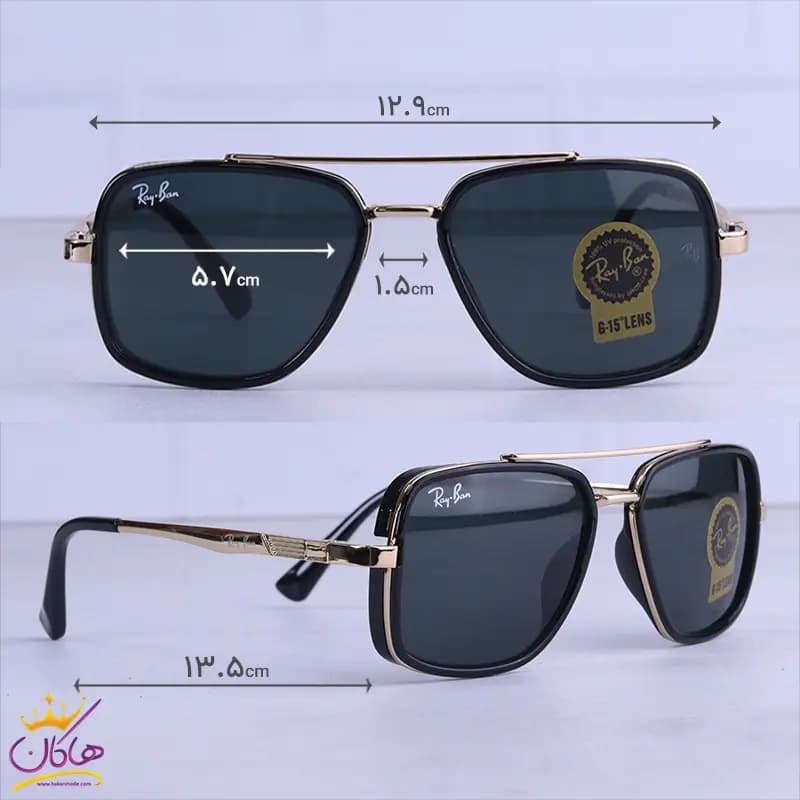عینک آفتابی ری بن مردانه مشکی طلایی RB 5658/1 — تصویر ۲