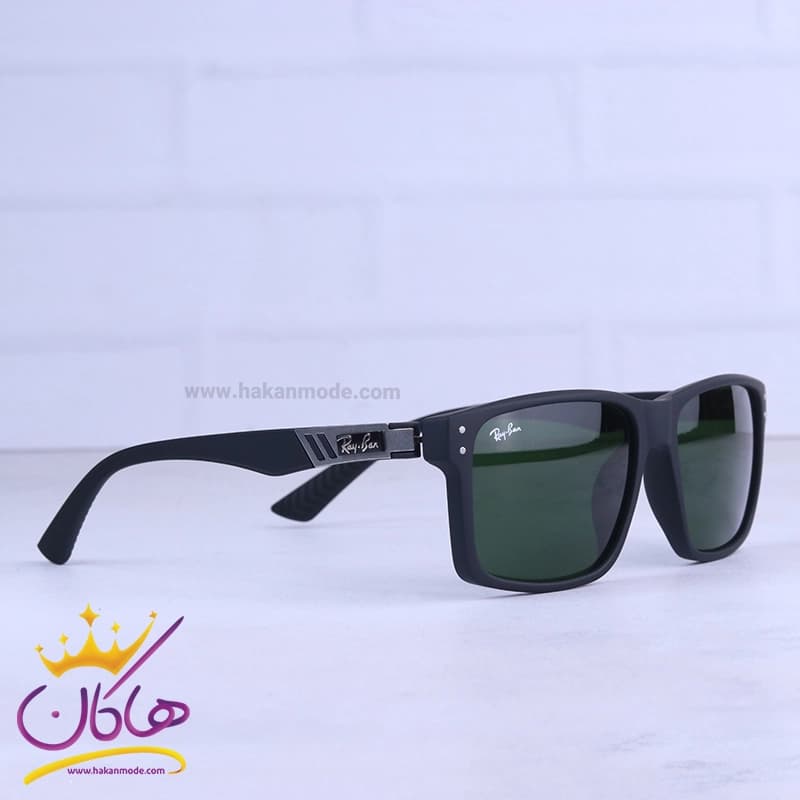 عینک آفتابی مردانه ری بن فریم مشکی شیشه سبز RB 3313/1 — تصویر ۳