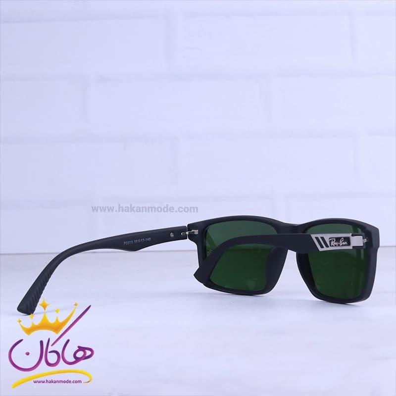 عینک آفتابی مردانه ری بن فریم مشکی شیشه سبز RB 3313/1 — تصویر ۴