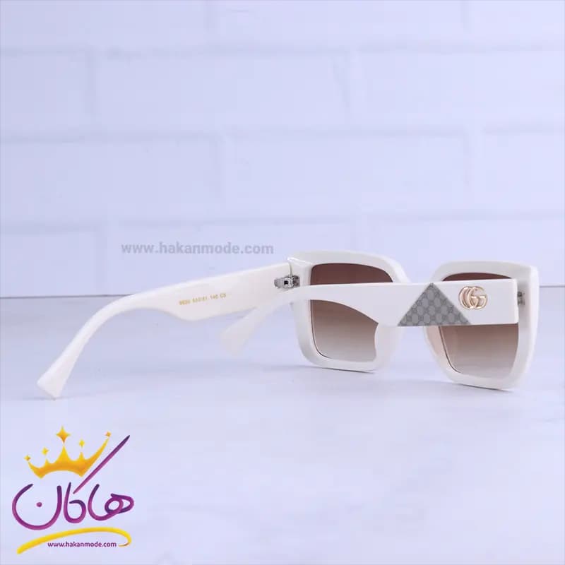 عینک آفتابی گوچی زنانه فریم مربع سفید 9920/5 — تصویر ۳