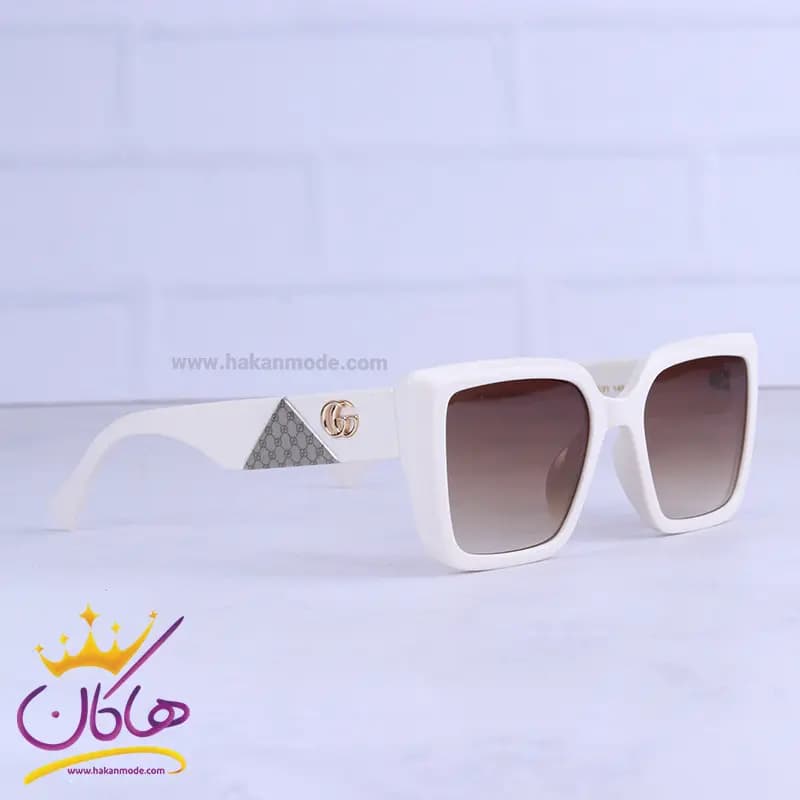 عینک آفتابی گوچی زنانه فریم مربع سفید 9920/5 — تصویر ۴