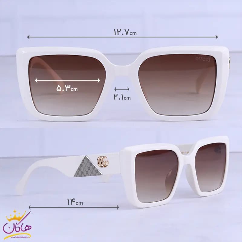 عینک آفتابی گوچی زنانه فریم مربع سفید 9920/5 — تصویر ۲