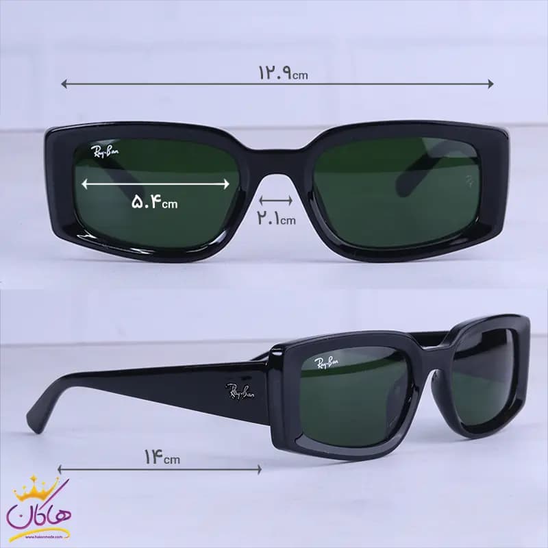 عینک آفتابی زنانه ری بن مشکی عدسی سبز RB 4395F/1 — تصویر ۲