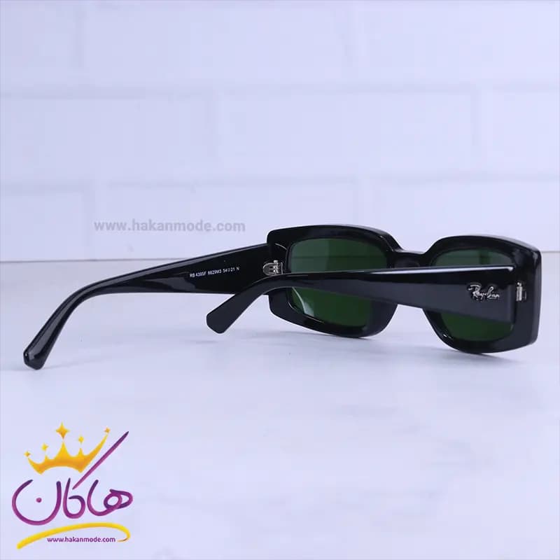 عینک آفتابی زنانه ری بن مشکی عدسی سبز RB 4395F/1 — تصویر ۳