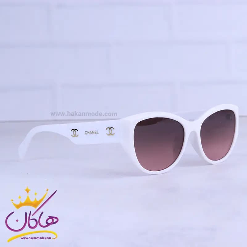 عینک آفتابی شنل زنانه فریم گربه ای سفید 9704/3 — تصویر ۴