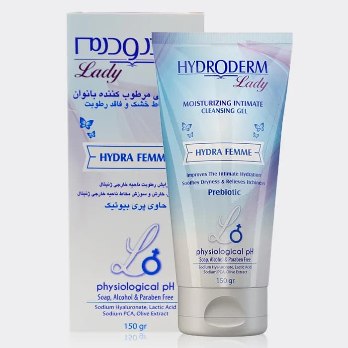 ژل بهداشتی مرطوب کننده بانوان هیدرودرم Hydroderm Moisturizing Intimate Cleansing Gel 150g — تصویر ۲