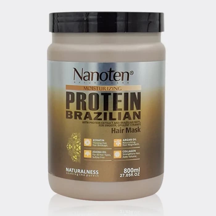 ماسک مو فری سولفات پروتئین نانوتن Nanoten Moisturizing Protein Brazilian Hair Mask 800ml