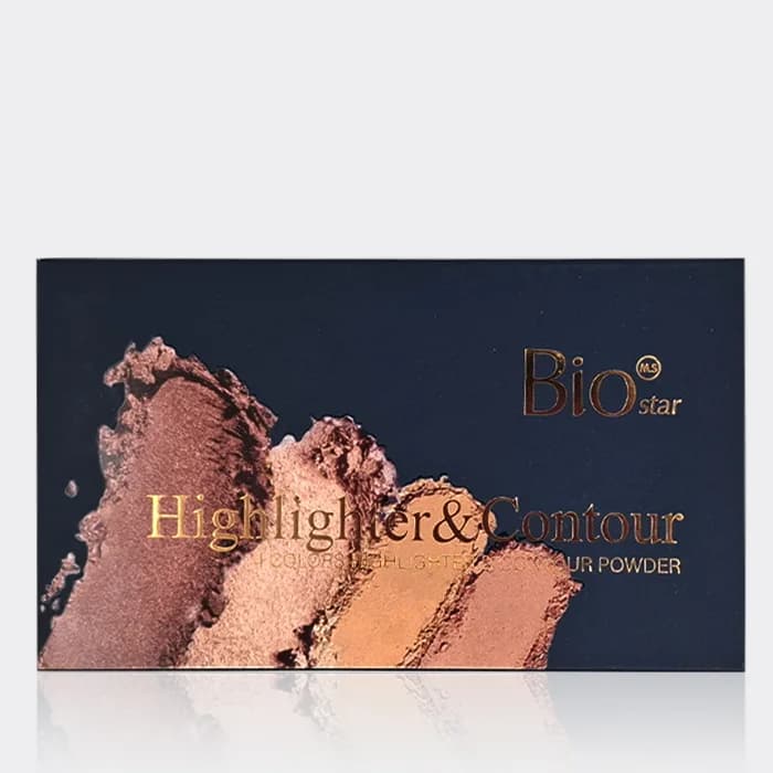 پالت کانتور کانسیلر خشک بیو استار Bio Star 4 Color Highlighter contour Powder 14gr — تصویر ۳