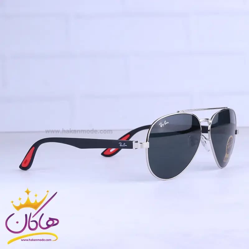 عینک آفتابی ری بن مردانه فلزی فریم نقره ای خلبانی RB 2402/3 — تصویر ۴