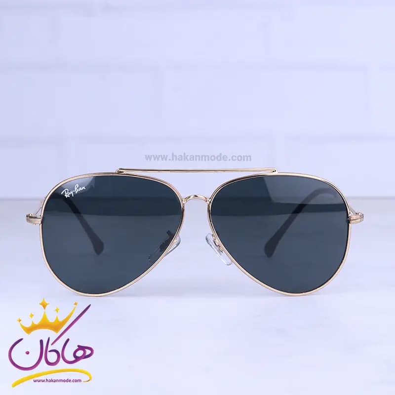 عینک آفتابی ری بن مردانه فلزی فریم طلایی خلبانی RB 1018/2