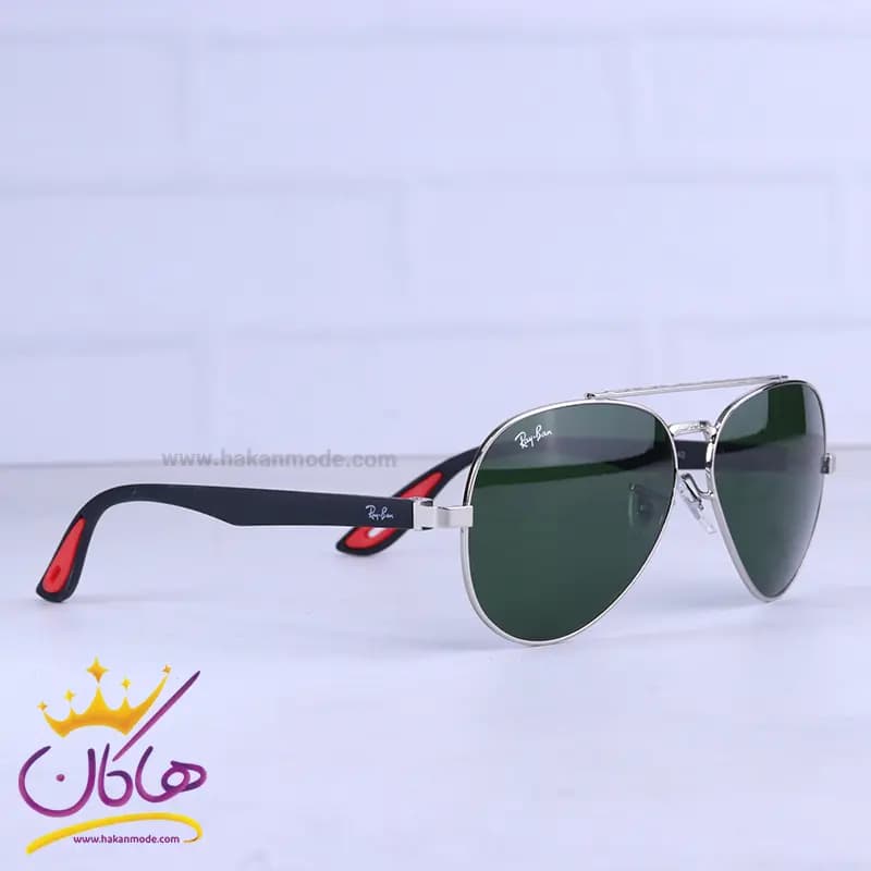 عینک آفتابی ری بن مردانه فلزی شیشه سبز خلبانی RB 2402/1 — تصویر ۳