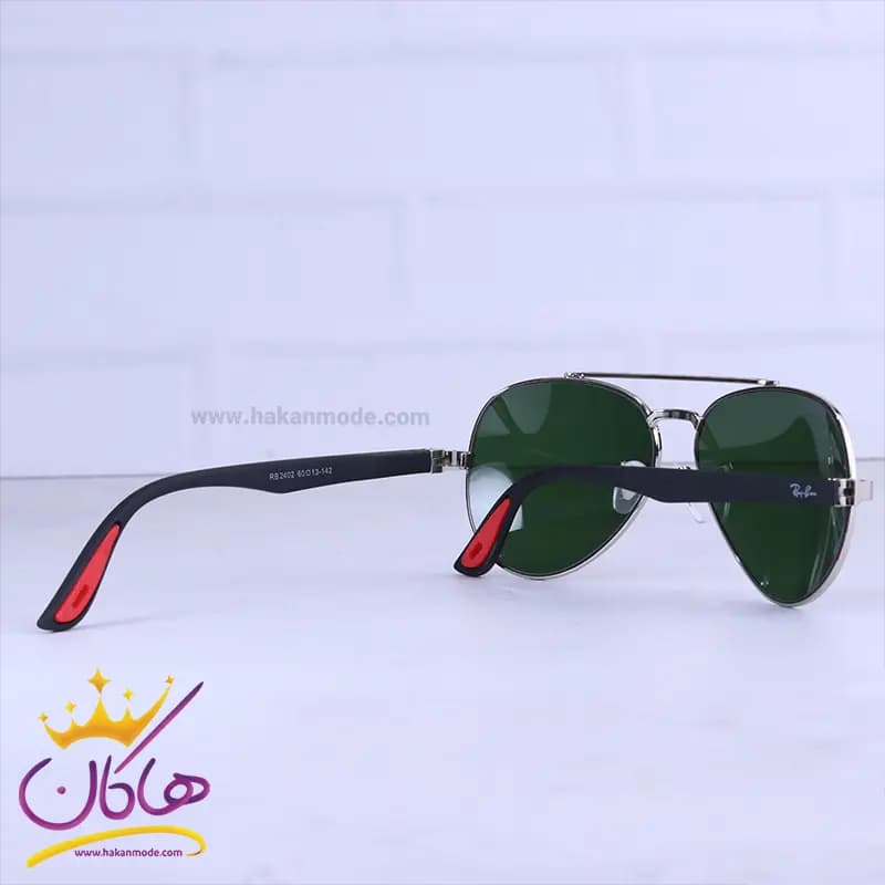عینک آفتابی ری بن مردانه فلزی شیشه سبز خلبانی RB 2402/1 — تصویر ۴