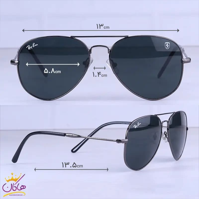 عینک آفتابی ری بن فراری مردانه فریم خلبانی مشکی 23001/1 — تصویر ۲