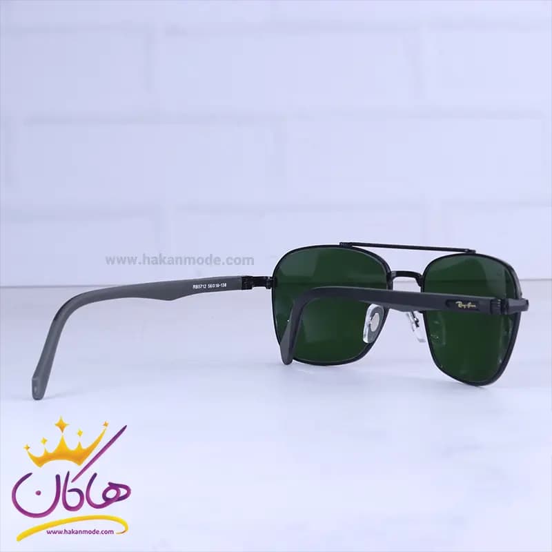 عینک آفتابی مردانه ری بن مشکی شیشه سبز RB 5712/3 — تصویر ۳