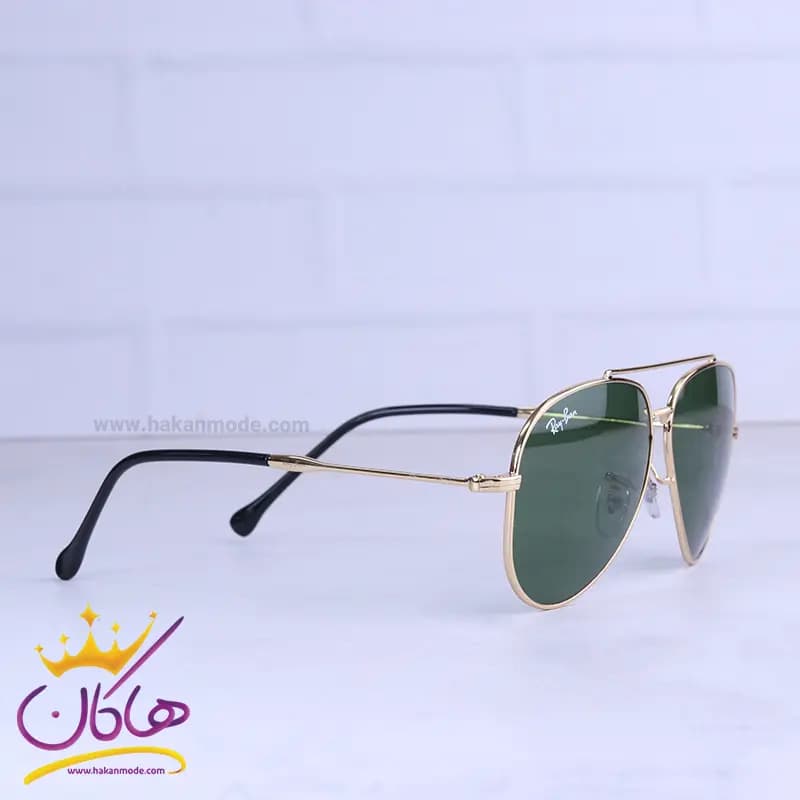 عینک آفتابی ری بن مردانه فلزی فریم خلبانی طلایی RB 1018/1 — تصویر ۴