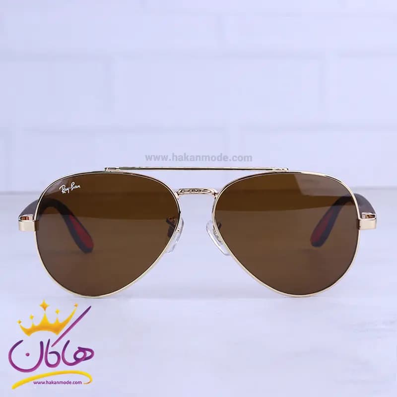 عینک آفتابی ری بن مردانه فلزی قهوه ای خلبانی RB 2402/2