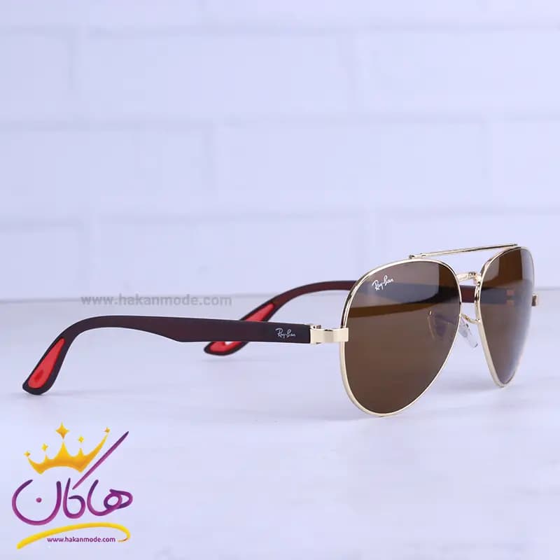 عینک آفتابی ری بن مردانه فلزی قهوه ای خلبانی RB 2402/2 — تصویر ۳