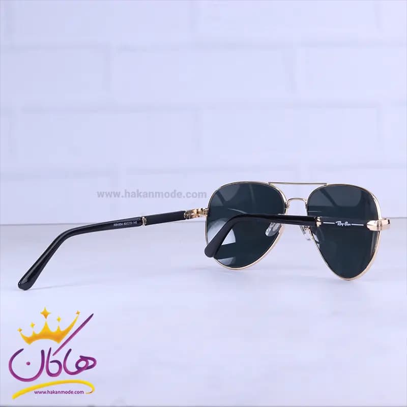 عینک آفتابی ری بن مردانه فلزی طلایی شیشه مشکی RB 4854/1 — تصویر ۴