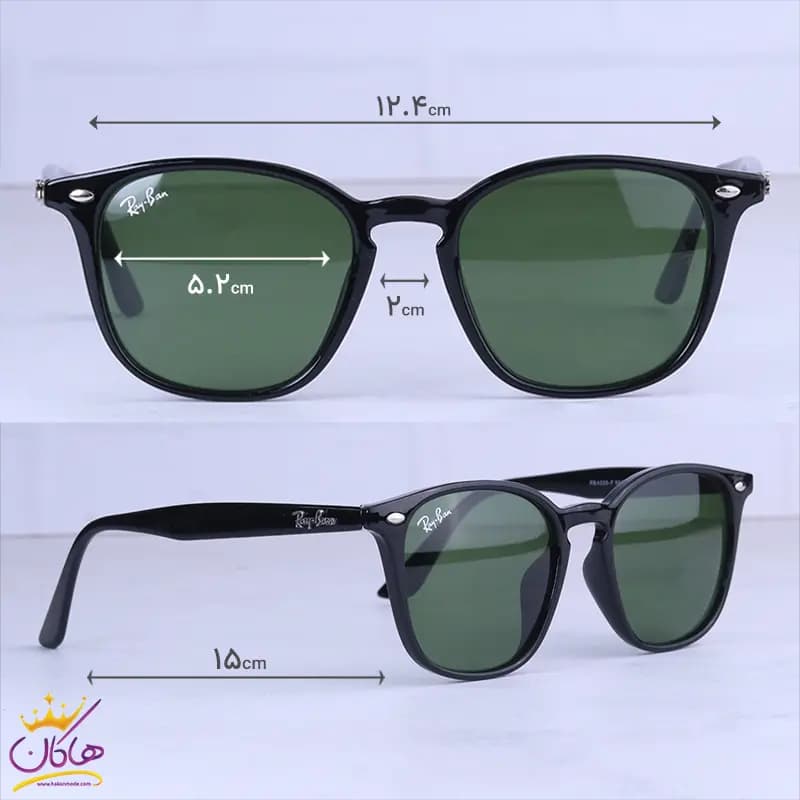 عینک آفتابی مردانه ری بن فریم ویفرر شیشه سبز RB 4258-F/1 — تصویر ۲