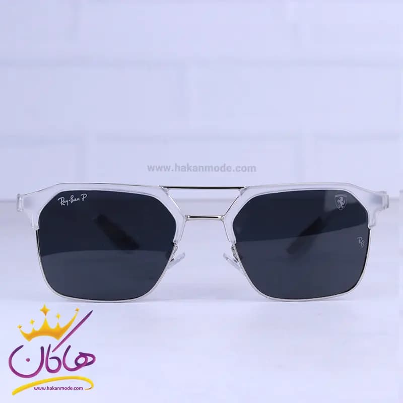 عینک آفتابی ری بن فراری مردانه فریم مربع سفید RB 3697/3