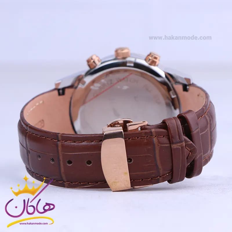 ساعت مچی سیتیزن مردانه بند چرم قاب رزگلد کرنوگراف G8111/8 — تصویر ۳
