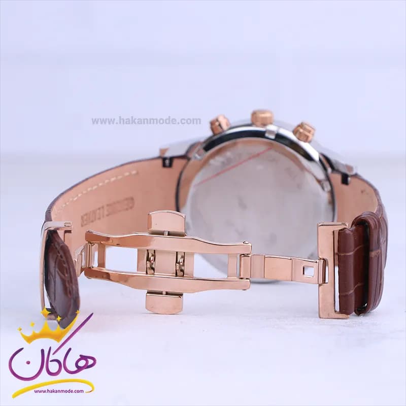 ساعت مچی سیتیزن مردانه بند چرم قاب رزگلد کرنوگراف G8111/8 — تصویر ۲