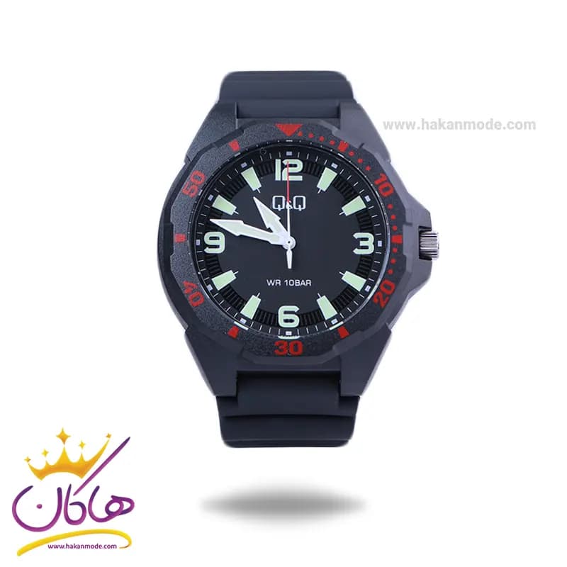 ساعت مچی پسرانه کیو اند کیو بند رابر مشکی VS44J006Y