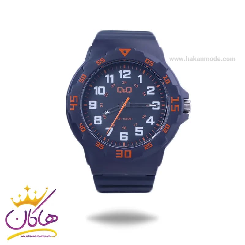 ساعت مچی پسرانه کیو اند کیو بند رابر سرمه ای VR18J012Y