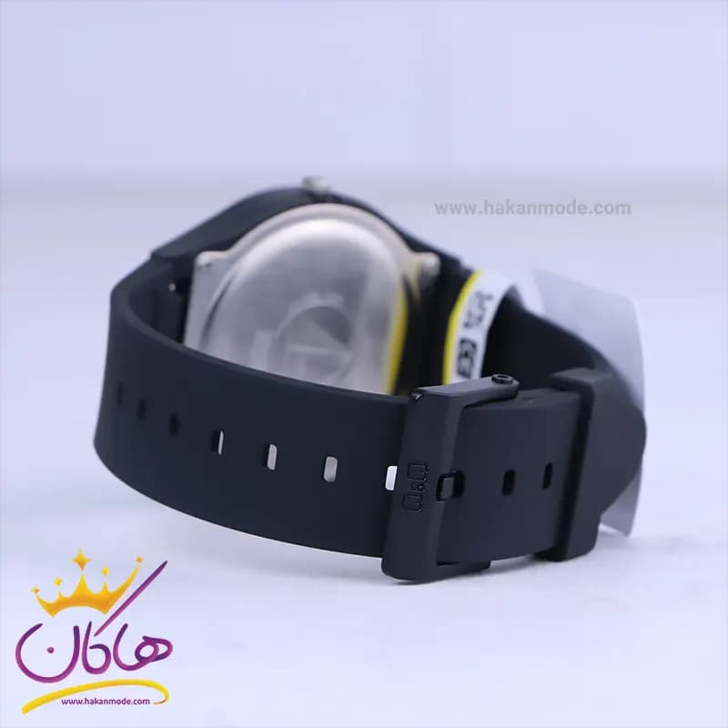 ساعت پسرانه کیو اند کیو بند رابر مشکی صفحه سفید A212J003Y — تصویر ۲
