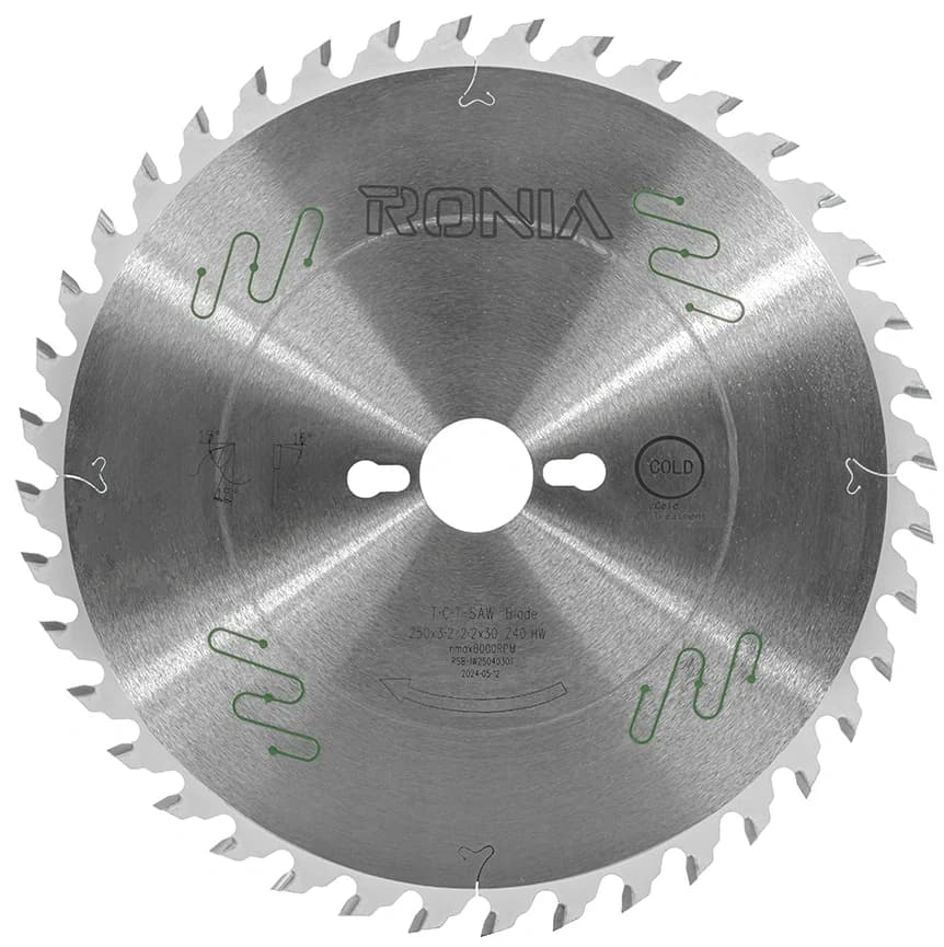 تیغ اره رونیا RSB-IW2504030T چوب بر ۲۵۰ میلی‌متر ۴۰ دندانه