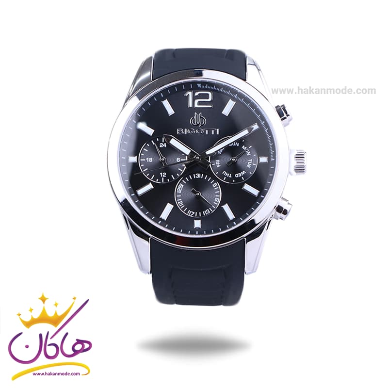 ساعت عقربه ای بیگوتی مردانه رابر مشکی فول تایم BG.1.10493-1