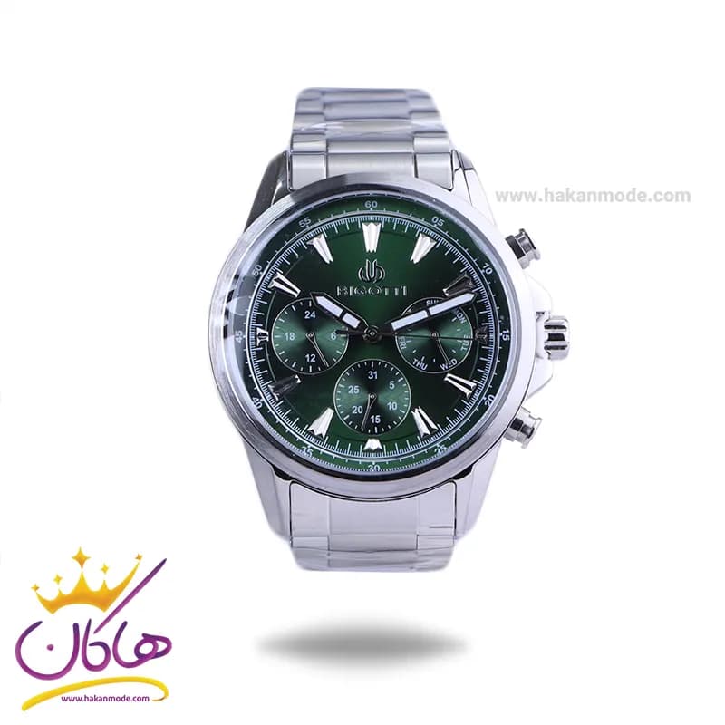 ساعت مچی بیگوتی مردانه فلزی فول تایم صفحه سبز BG .1.10425-8