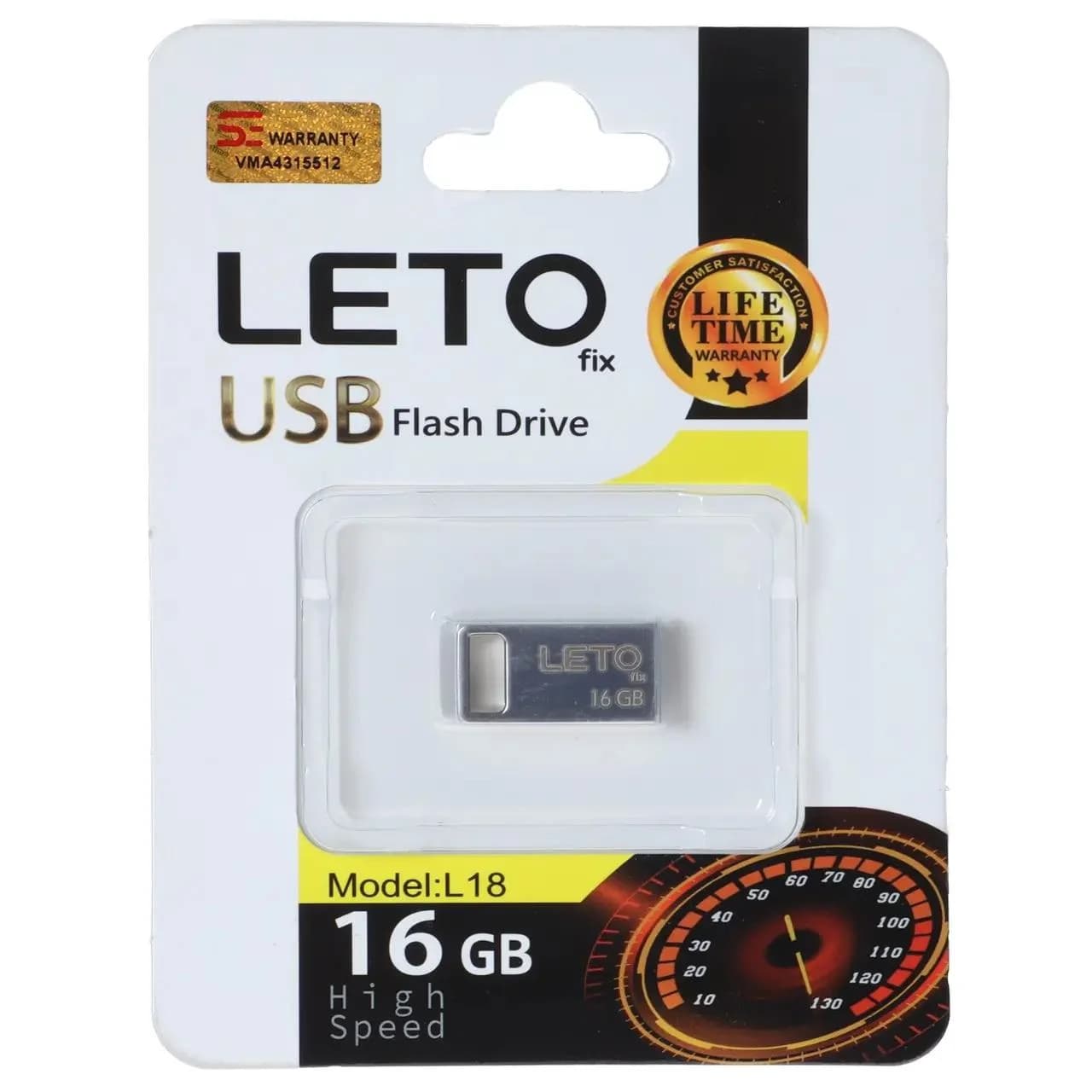 فلش مموری Leto Fix مدل L18 USB2.0 ظرفیت 16GB – نقره ای