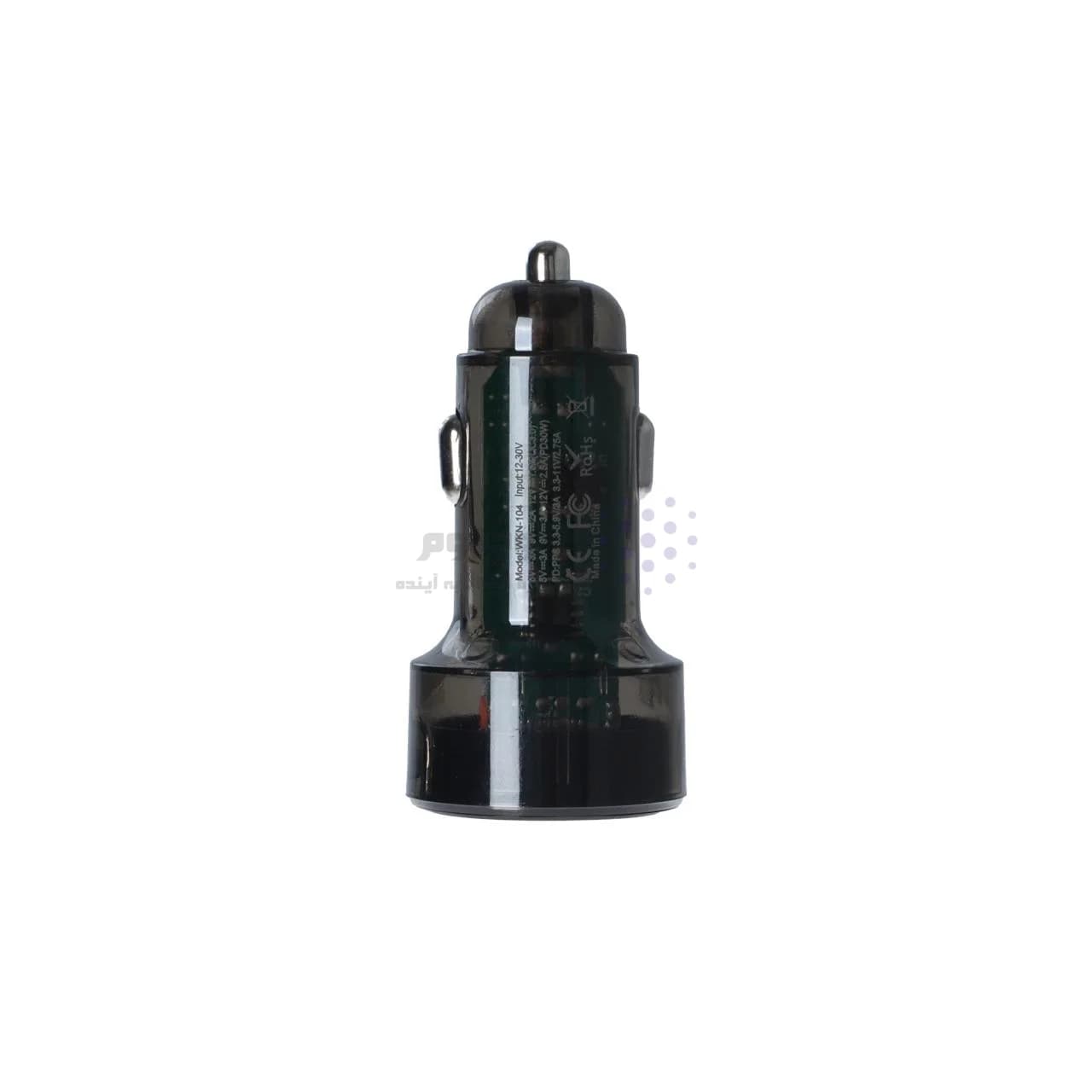 شارژر فندکی PD و فست دو پورت Fast مدل WKN-104 55W – مشکی – KZN (اصل چین) — تصویر ۲