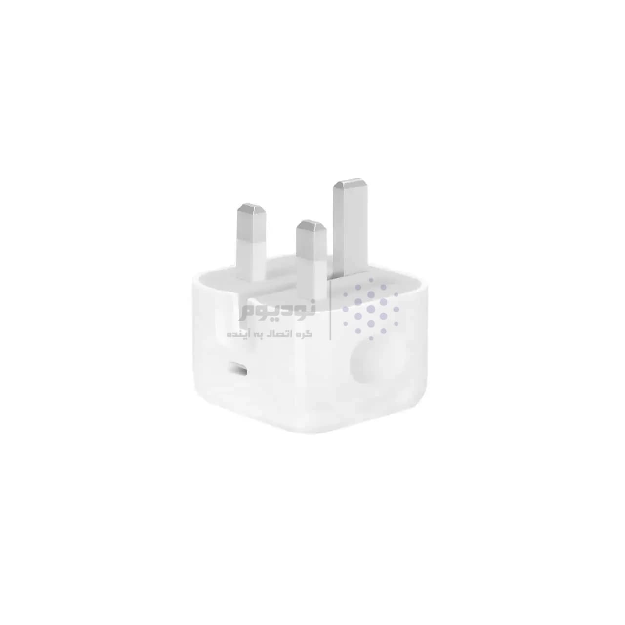 شارژر دیواری اپل سه پین مدل MHJF3B/A 20W – سفید (گارانتی شش ماهه نیکان همراه) — تصویر ۲