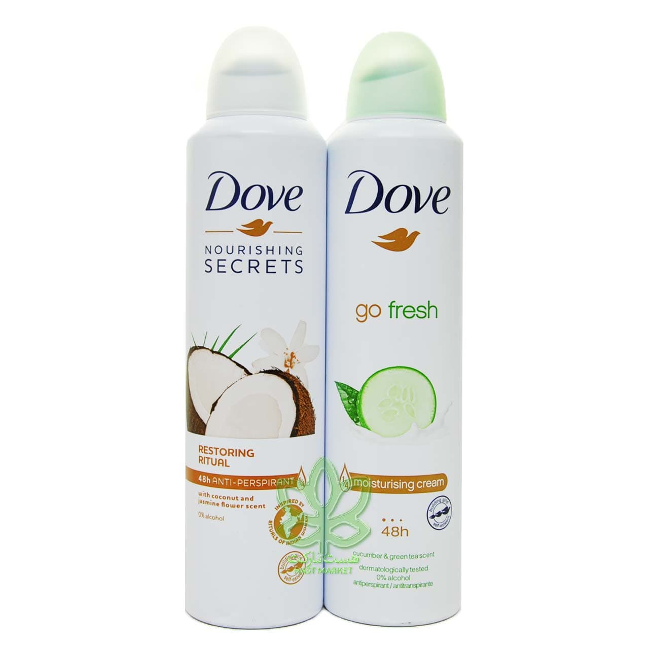 اسپری ضد تعریق داو خیار و چای سبز با کرم مرطوب کننده 250 میل گو فرش – dove — تصویر ۲