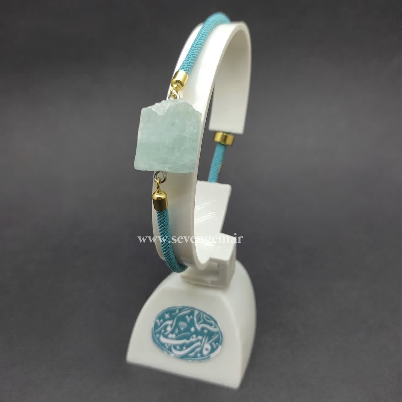 دستبند زنانه بلور سنگ آکوآمارین (کدA175) — تصویر ۲
