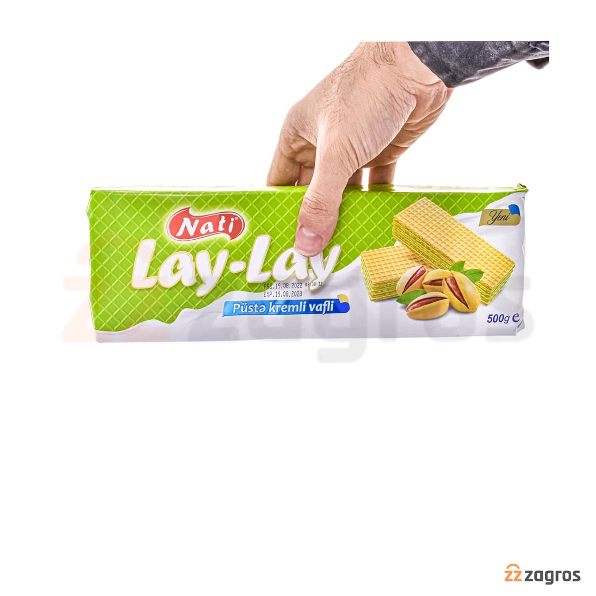 ویفر ناتی مدل Lay-Lay با کرم پسته ای 500 گرم — تصویر ۳