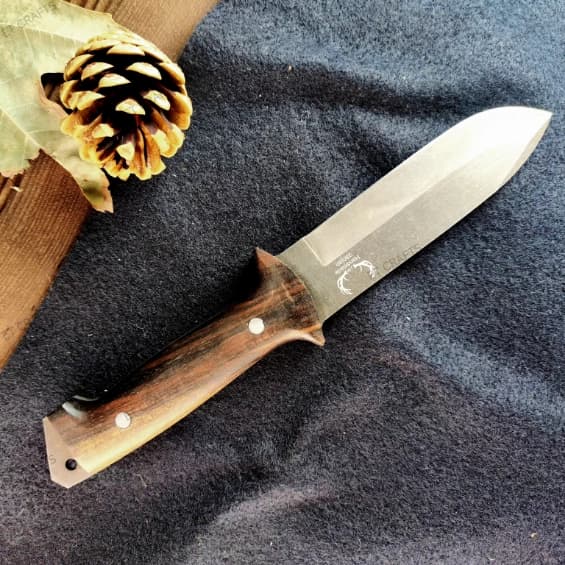 چاقو بوشکرفت جمال محمدی طرح کله گنجشک دست‌ساز زنجان | تیغه فولاد (سنگ شور – ساده) در 2 جنس دسته — تصویر ۲
