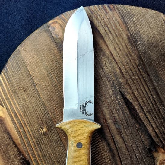 چاقو بوشکرفت جمال محمدی طرح کله گنجشک دست‌ساز زنجان | تیغه فولاد (سنگ شور – ساده) در 2 جنس دسته — تصویر ۶