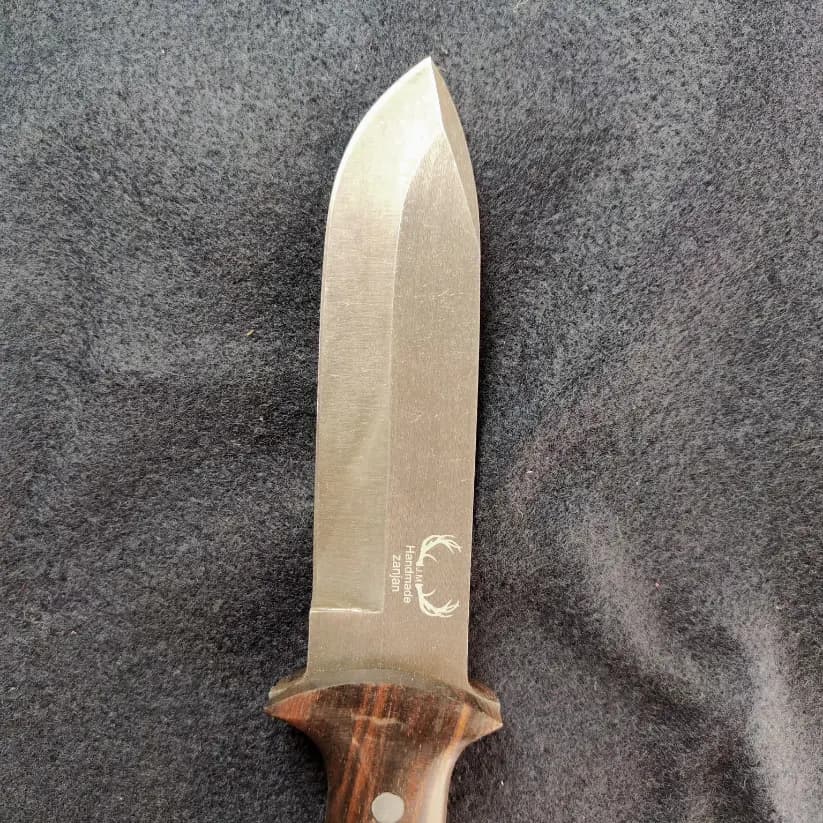 چاقو بوشکرفت جمال محمدی طرح کله گنجشک دست‌ساز زنجان | تیغه فولاد (سنگ شور – ساده) در 2 جنس دسته — تصویر ۵