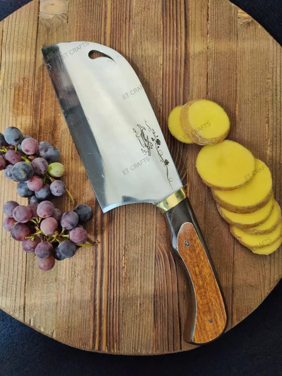 ست چاقو آشپزخانه فرخی دسته چوب کائوچو (۵ پارچه استیل دست‌ساز زنجان) — تصویر ۷