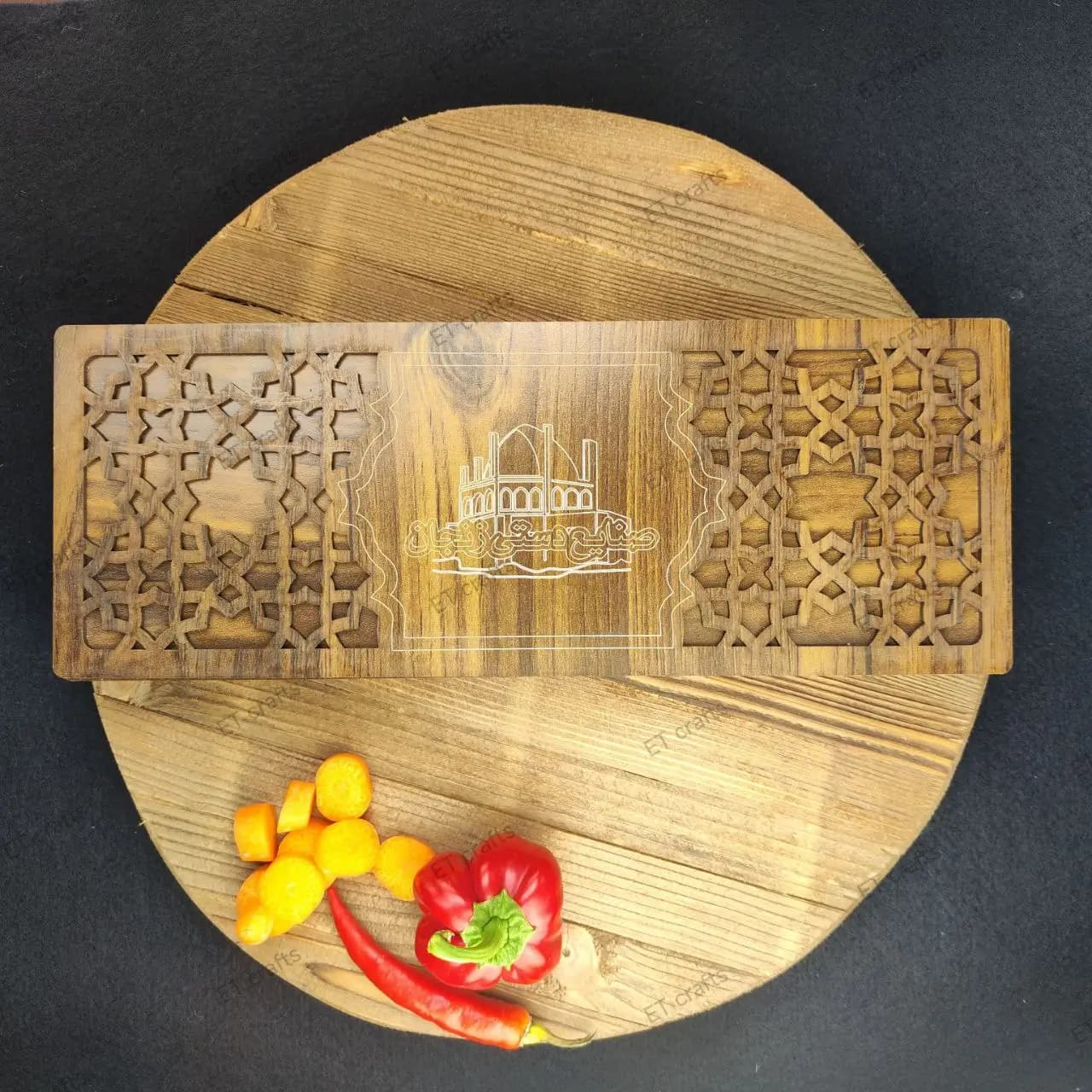 ست هدیه چاقو دو تایی موسوی (دسته ریشه گردو) با جعبه و پوست کن حیدری — تصویر ۴