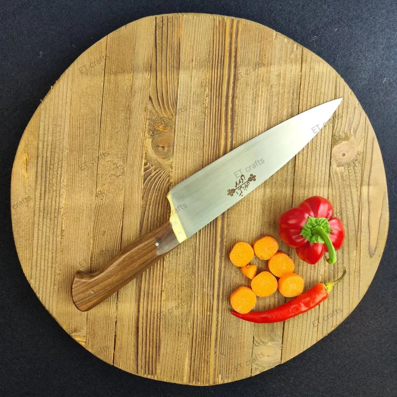 ست هدیه چاقو دست ساز موسوی (دسته ریشه گردو) به همراه جعبه کادویی — تصویر ۲