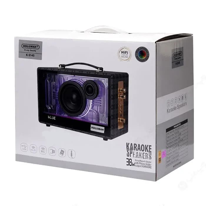 اسپیکر بلوتوثی قابل حمل کلومن مدل K-S145 با 2 عدد میکروفن — تصویر ۴