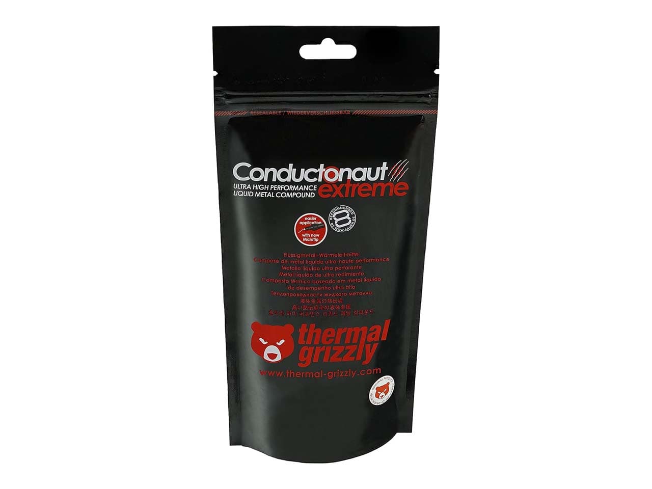 خمیر سیلیکون 1 گرمی ترمال گریزلی مدل Thermal Grizzly Conductonaut Extreme — تصویر ۲