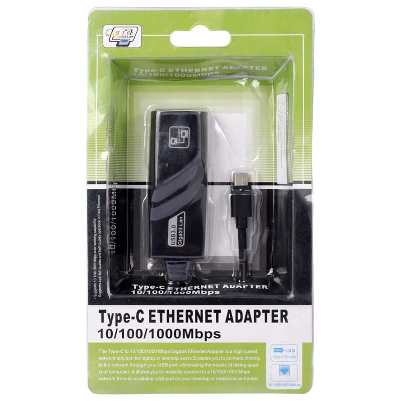 تبدیل Type-c به LAN RJ45 سرعت 10/100/1000 — تصویر ۳